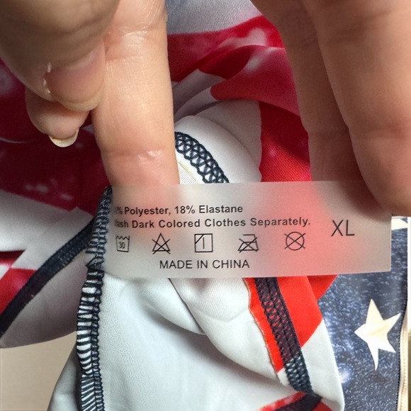 Stars & Stripes Sleeveless Rash Guard Tankini Top w/ Built‑In Bra, Size XL I NWT - Picture 5 of 11